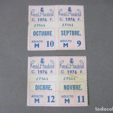 Coleccionismo deportivo: 4 CUPONES DE SOCIO DEL REAL MADRID DE 1976. Lote 364472866