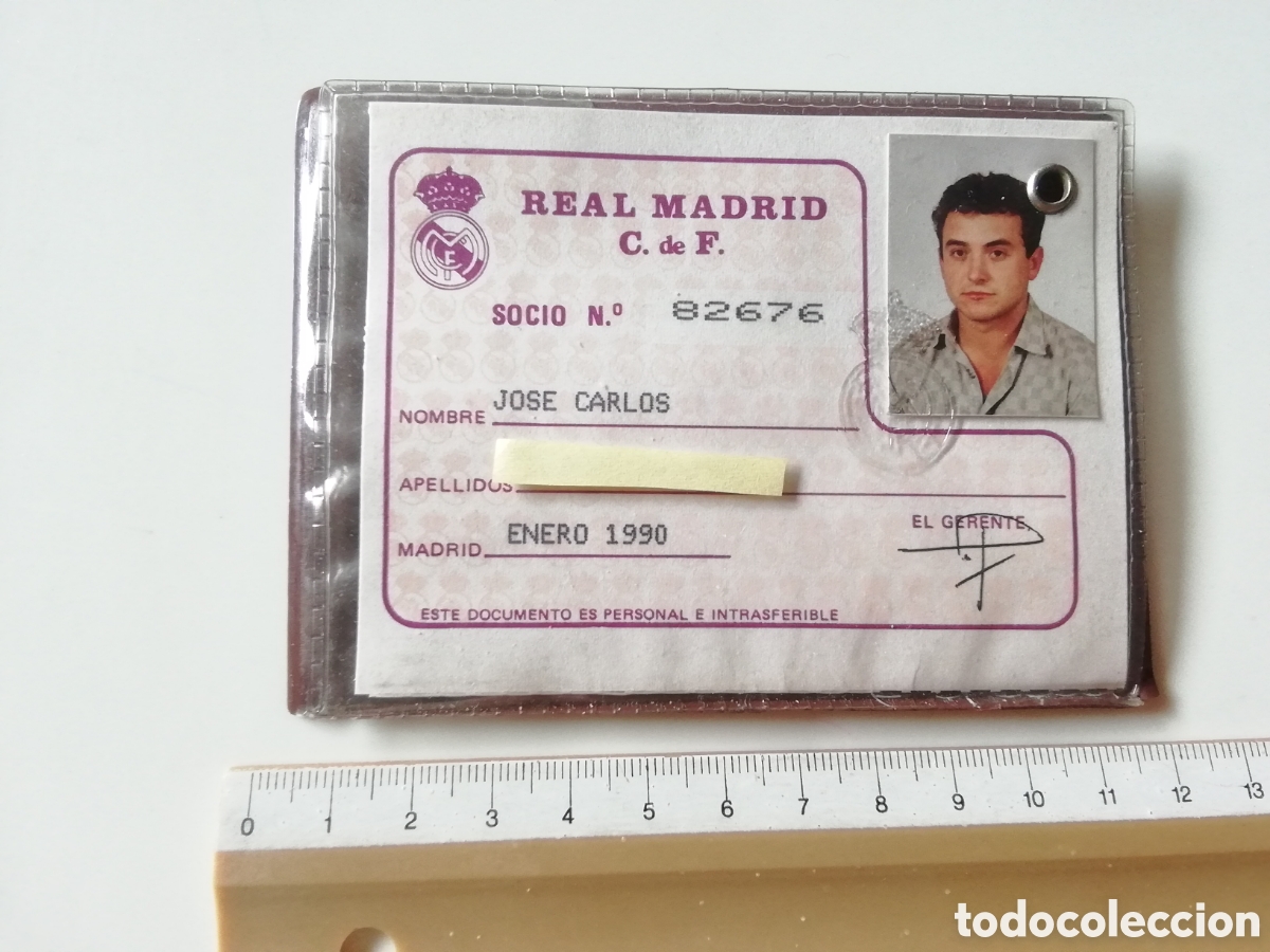 Sammelleidenschaft Sport: ABONO CARNET SOCIO REAL MADRID 1990