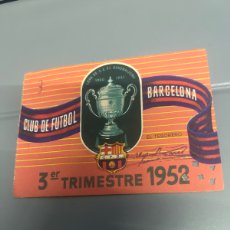 Coleccionismo deportivo: T1/E4/70. CARNET DE SOCIO CLUB DE FÚTBOL BARCELONA 1952