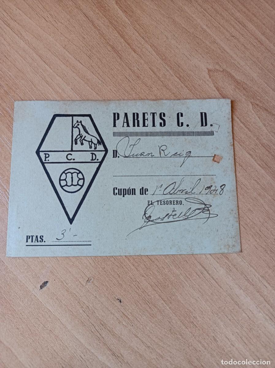 Sammelleidenschaft Sport: Carnet f&uacute;tbol C.D. Parets, 1948