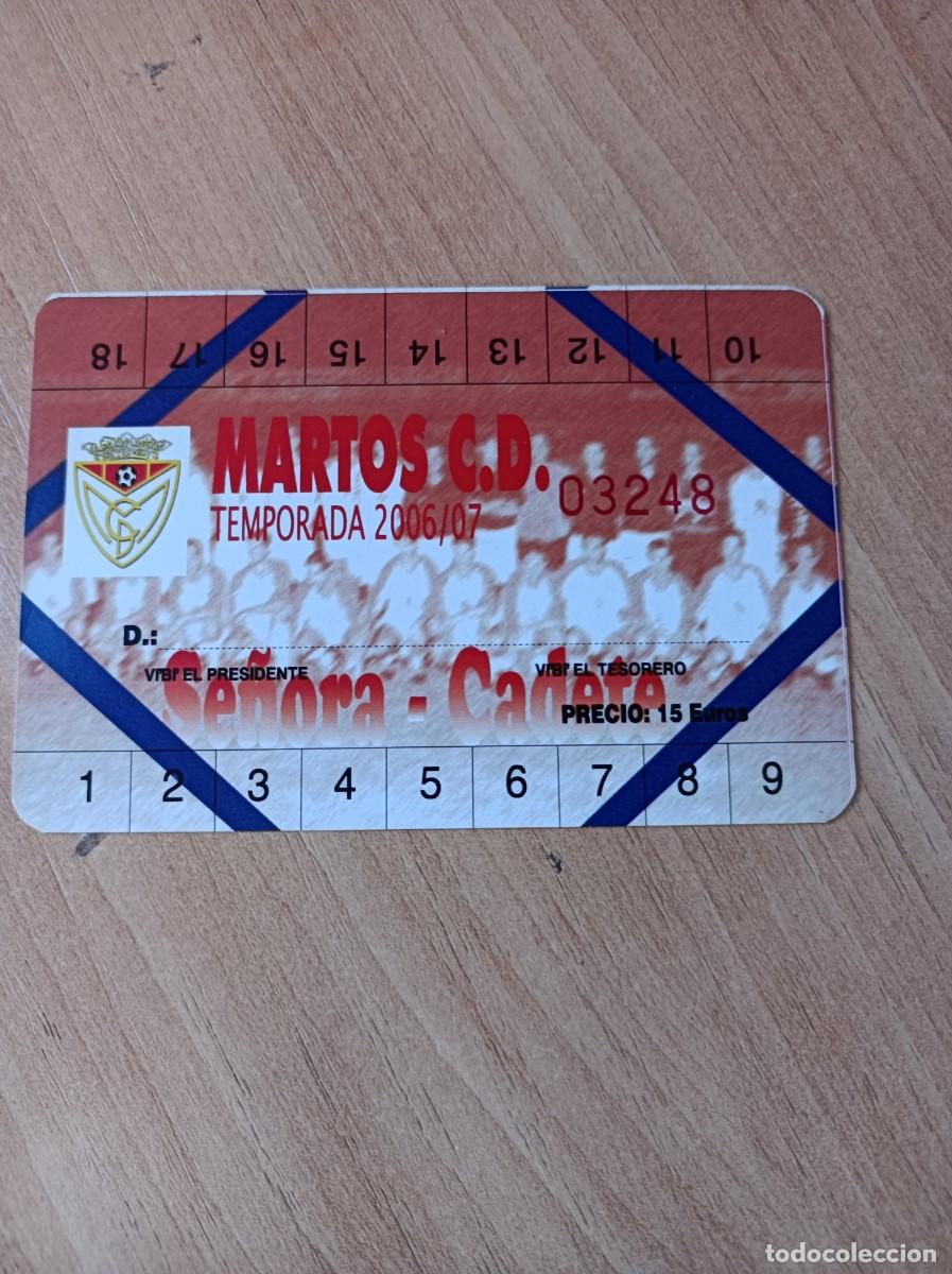Coleccionismo deportivo: Carnet C.D. Martos 2006-07 - Foto 1