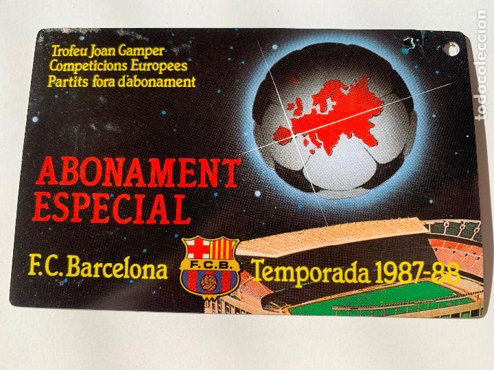 Sports collectibles: 1987-88 antiguo Carnet o abono Futbol Club Barcelona, FCB. tribuna.