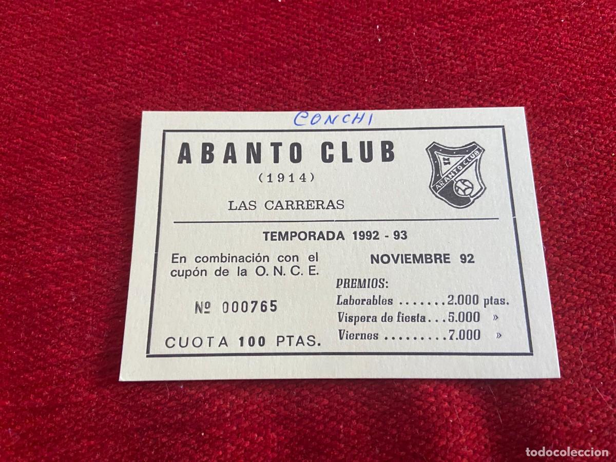Sports collectibles: R21026 CARNET SOCIO ABONADO ABANTO CLUB LAS CARRERAS TEMPORADA 1992 1993 LOTERIA