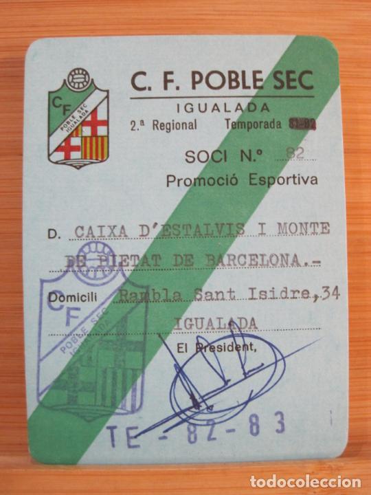 Sports collectibles: IGUALADA-CF POBLE SEC-CARNET SOCI ANY 1982 1983-VER FOTOS-(100.799)