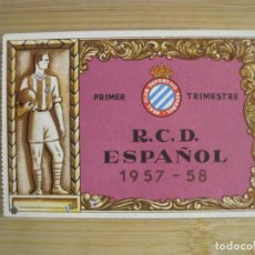 Coleccionismo deportivo: RCD ESPAÑOL-R.C.D. ESPANYOL-CARNET SOCIO 1957 1958-FUTBOL-VER FOTOS-(101.014). Lote 395142614