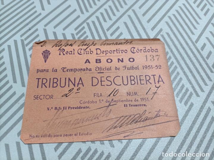 Sammelleidenschaft Sport: Antiguo carnet de socio Real Cub deportivo Cordoba ,1951.1952