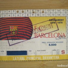 Coleccionismo deportivo: FC BARCELONA-ABONAMENT 1978 1979-CARNET SOCI-SEGELL RETIRAT ABONAMENT-VER FOTOS-(101.111). Lote 395376514