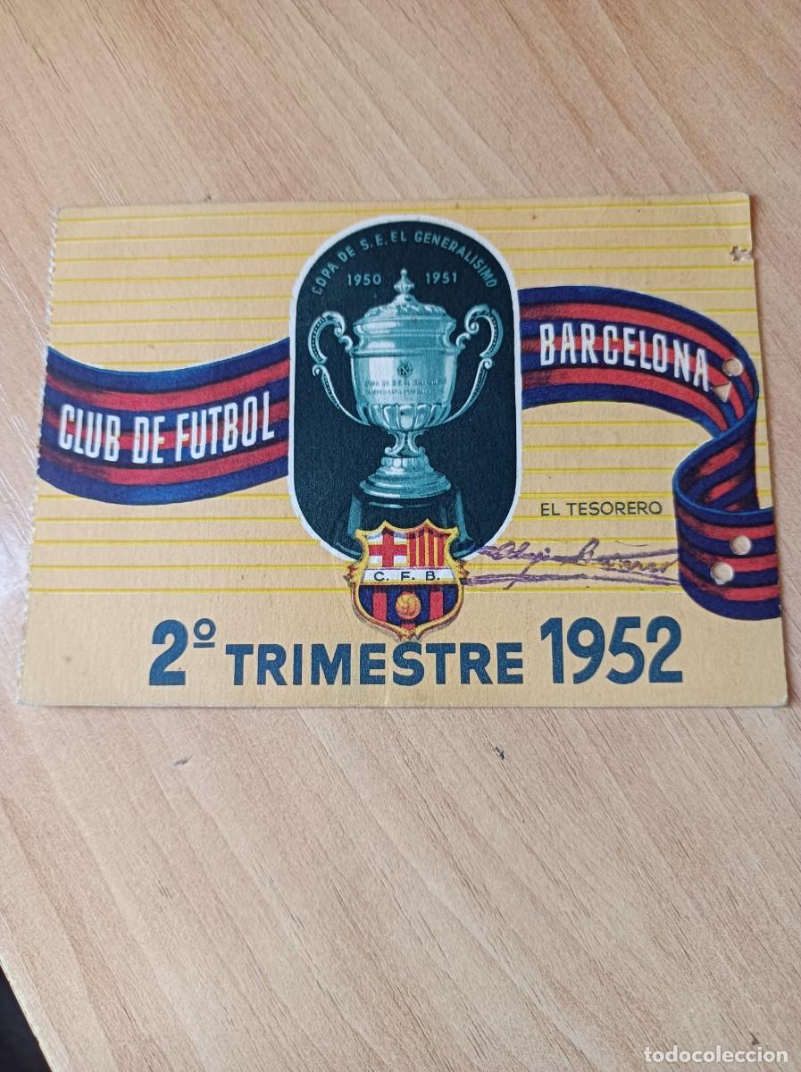 Sports collectibles: Carnet F.C. Barcelona 1952, 2&ordm; trimestre