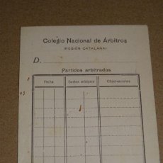Coleccionismo deportivo: CARNET COLEGIO NACIONAL DE ÁRBITROS (REGIÓN CATALANA) PRINCIPIOS DEL S.XX, 7,5X10CM
