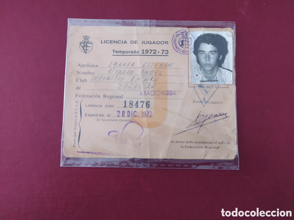 Sammelleidenschaft Sport: Carnet federaci&oacute;n Aragonesa f&uacute;tbol 1972