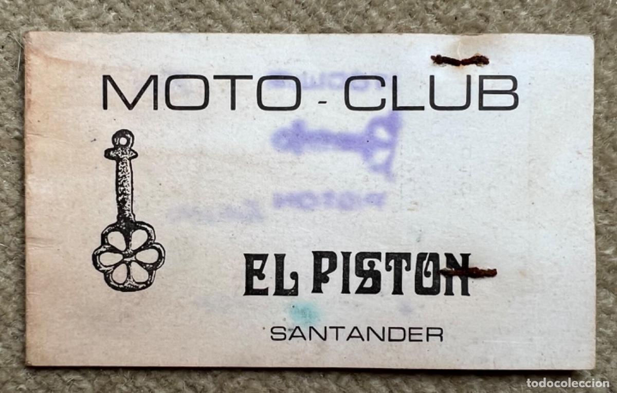 Sports collectibles: Carnet de el Moto Club El Pist&oacute;n - A&ntilde;o 1978 - Santander (Motociclismo)