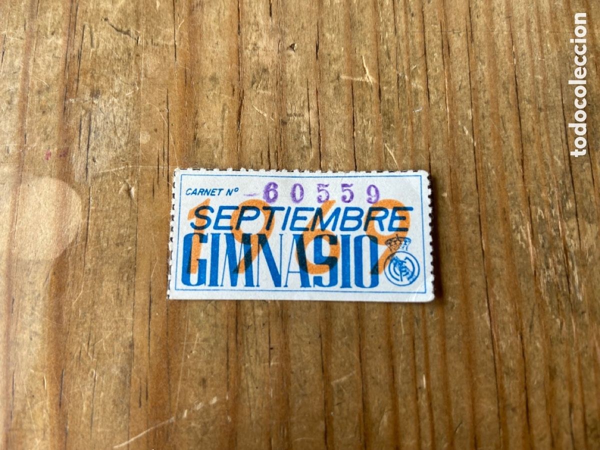 Sports collectibles: R21933 CUPON SOCIO ABONADO CARNET REAL MADRID SEPTIEMBRE GIMNASIO 1969