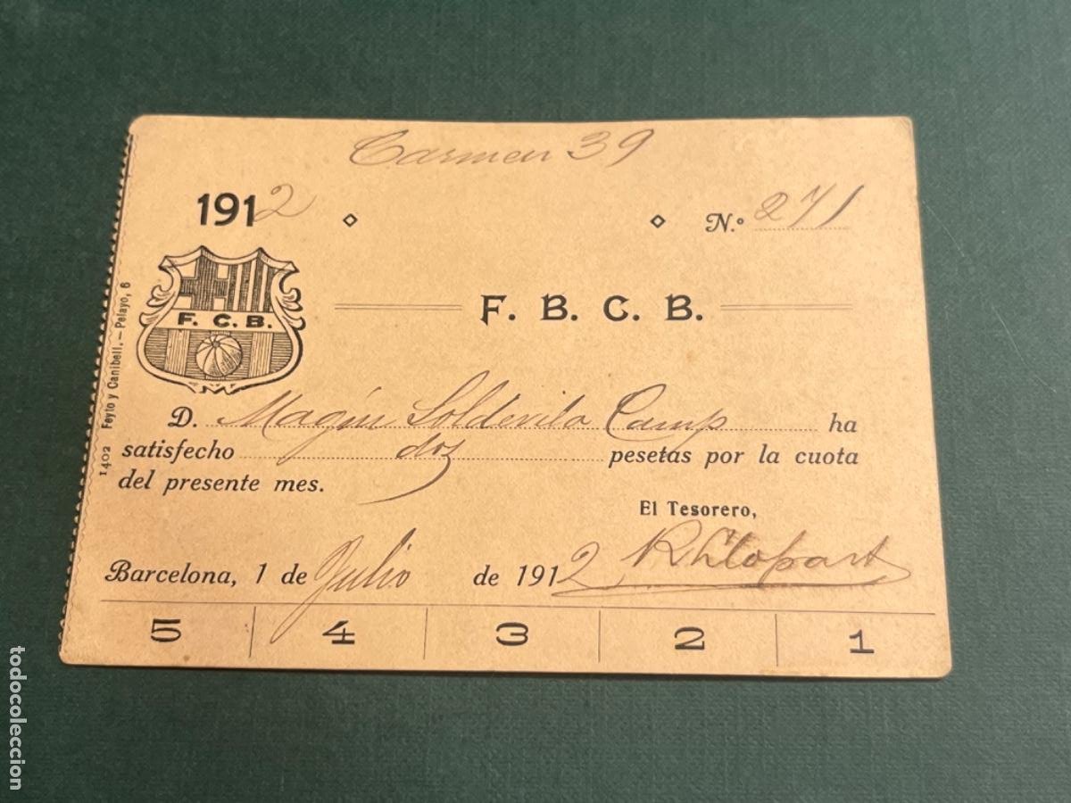 carnet foot-ball club barcelona julio 1912 -pre - Buy Sport membership  cards on todocoleccion