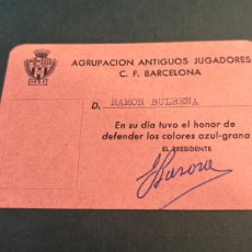 Coleccionismo deportivo: CARNET DE LA AGRUPACIÓN ANTIGUOS JUGADORES DEL C.F. BARCELONA. ARTIFUTBOL.. Lote 401284424