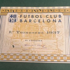 Coleccionismo deportivo: FUTBOL CLUB BARCELONA, CARNET SOCIO , 1ER TRIMESTRE DE 1937 , PLENA GUERRA CIVIL .ARTIFUTBOL.. Lote 401347254
