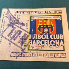 Coleccionismo deportivo: CARNET DE SOCI F.C. BARCELONA - 2 SEGUNDO TRIMESTRE AÑO 1935. ARTIFUTBOL.. Lote 401398474