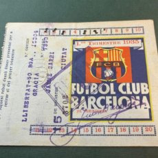 Coleccionismo deportivo: CARNET DE SOCI F.C. BARCELONA - 1ER TRIMESTRE AÑO 1935 . ARTIFUTBOL.. Lote 401399149