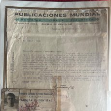 Coleccionismo deportivo: CARNET DE JUGADOR DE MANUEL CROS FC.MARTINEC Y CARTA DE REVISTA EL XUT 1932 . ARTIFUTBOL. Lote 401421259