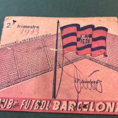 Coleccionismo deportivo: CARNET DE SOCIO , CLUB DE FÚTBOL BARCELONA 1943 , 2DO TRIMESTRE . ARTIFUTBOL. Lote 401538879