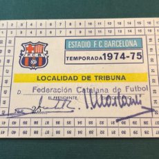 Coleccionismo deportivo: FÚTBOL CLUB BARCELONA 1974-75 CARNET FEDERACIÓN CATALANA DE FÚTBOL TRIBUNA . ARTIFUTBOL. Lote 401541874