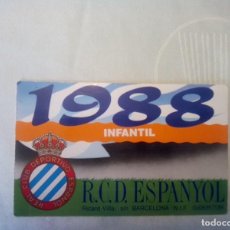 Coleccionismo deportivo: R.C.D. ESPAÑOL CARNET DE SOCIO TEMPORADA 1988 , INFANTIL