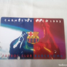 Coleccionismo deportivo: F.C. BARCELONA CARNET DE SOCIO 1993 , ANUAL , BUENA CONSERVACION