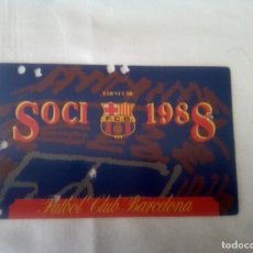 Coleccionismo deportivo: F.C. BARCELONA CARNET DE SOCIO 1988 , ANUAL , BUENA CONSERVACION