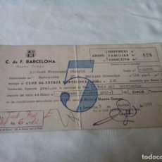 Coleccionismo deportivo: F.C. BARCELONA ABONO DE 5 TEMPORADAS ANTIGUO AÑO 1956 , MUY DIFICIL EN ESTE ESTADO