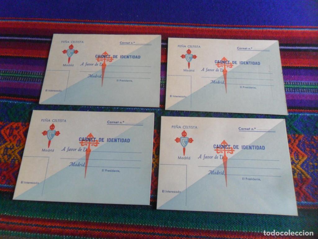 Sports collectibles: REAL CLUB CELTA DE VIGO 4 CARNET DE IDENTIDAD DE LA PE&Ntilde;A CELTISTA DE MADRID. A&Ntilde;OS 90. 11X8 CMS RAROS