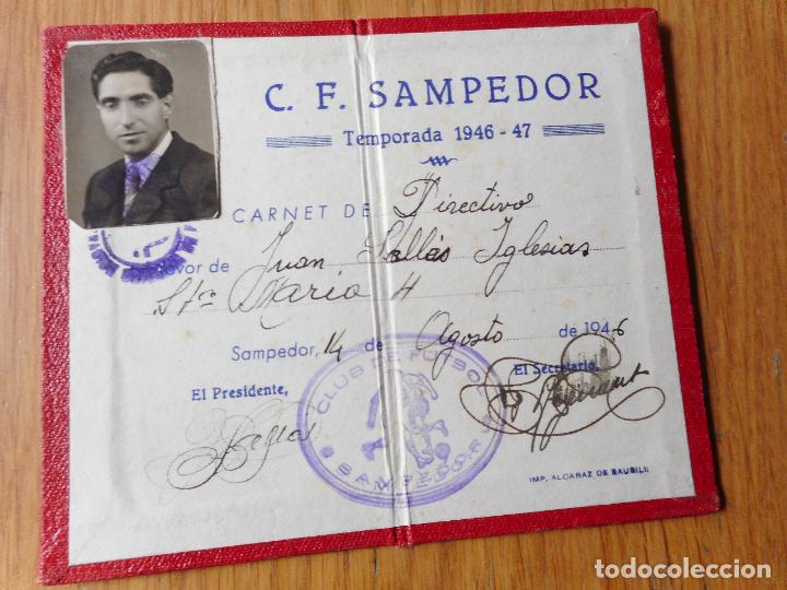 Sports collectibles: ANTIGUO CARNET DE SOCIO C.F SAMPEDOR SANTPEDOR. CLUB FUTBOL SAMPEDOR 1946