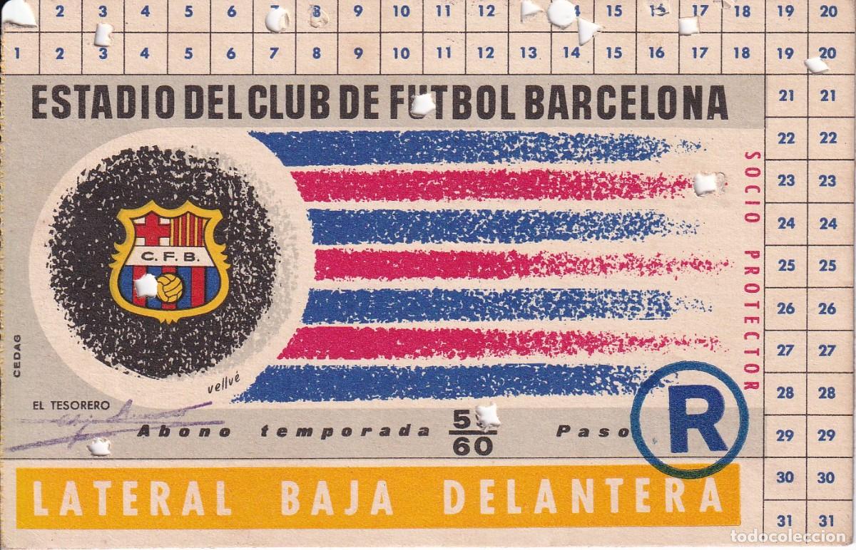 Sports collectibles: CARNET - ABONO DE SOCIO DE FUTBOL CLUB BARCELONA A&Ntilde;O 1959-60 (FOOTBALL) BAR&Ccedil;A