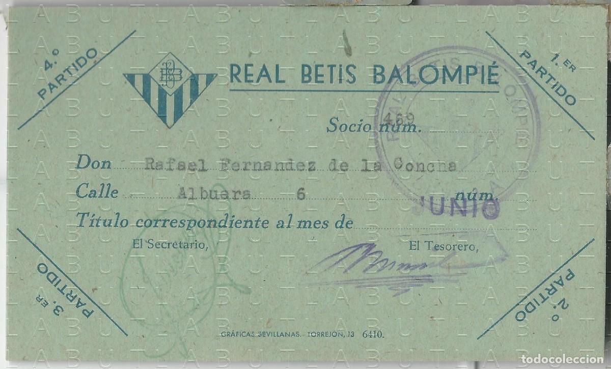 Sports collectibles: A&Ntilde;OS 40? REAL BETIS BALOMPIE CARNET SOCIO ABONO AGOSTO 14X8 L03