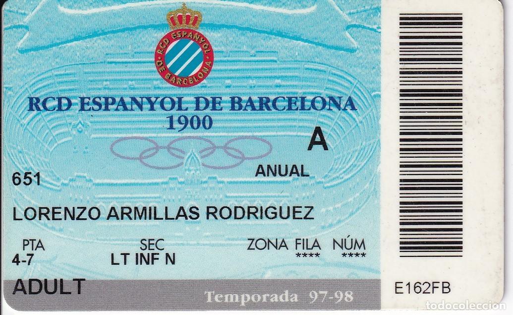 Sports collectibles: CARNET DEL DEPORTIVO ESPA&Ntilde;OL DEL A&Ntilde;O 1997/98 - ADULT (FUTBOL-FOOTBALL) ESPANYOL