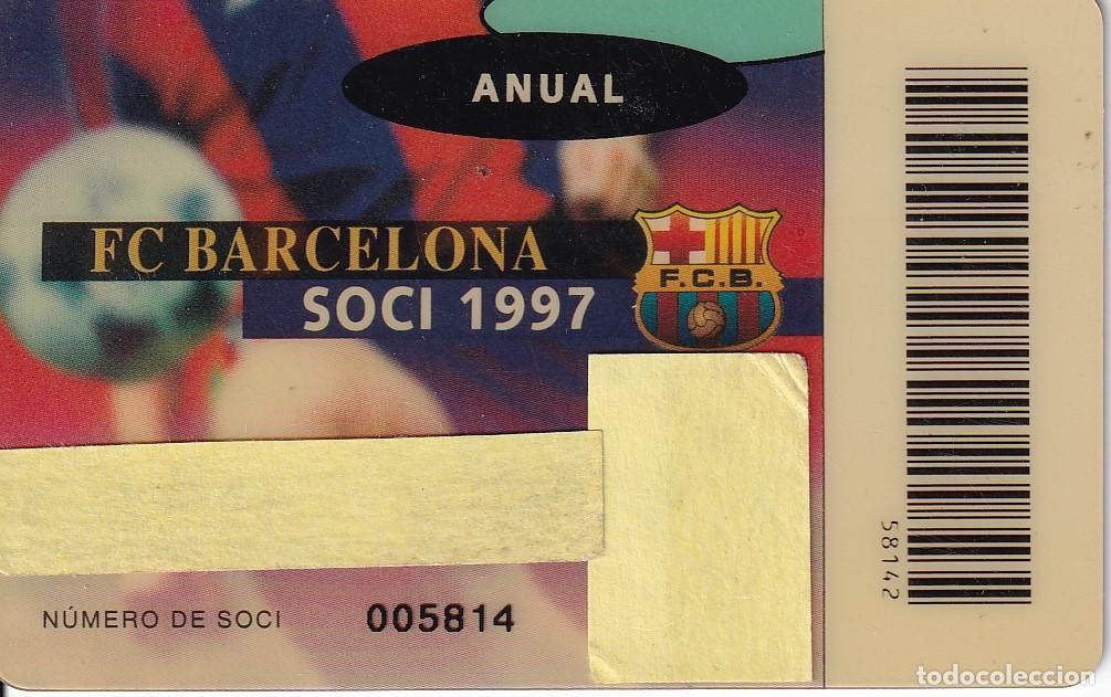Sports collectibles: CARNET DE SOCIO DE FUTBOL CLUB BARCELONA A&Ntilde;O 1997 CON FOTO - ANUAL (FOOTBALL) BAR&Ccedil;A (LA CAIXA)