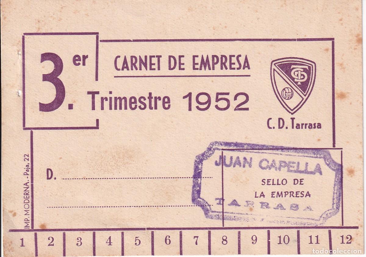 Sammelleidenschaft Sport: CARNET DE FUTBOL DEL CLUB TARRASSA 3&ordm; TRIMESTRE DEL A&Ntilde;O 1952 (TERRASSA)