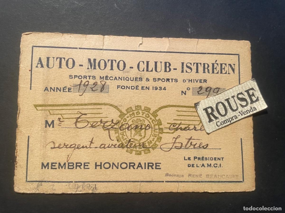 Sports collectibles: AVIACION -ANTIGUO CARNET AUTO-MOTO -CLUB -IST&acute;R&Eacute;EN , SARGENT AVIATEUR ,1928 - 12X8 CM.