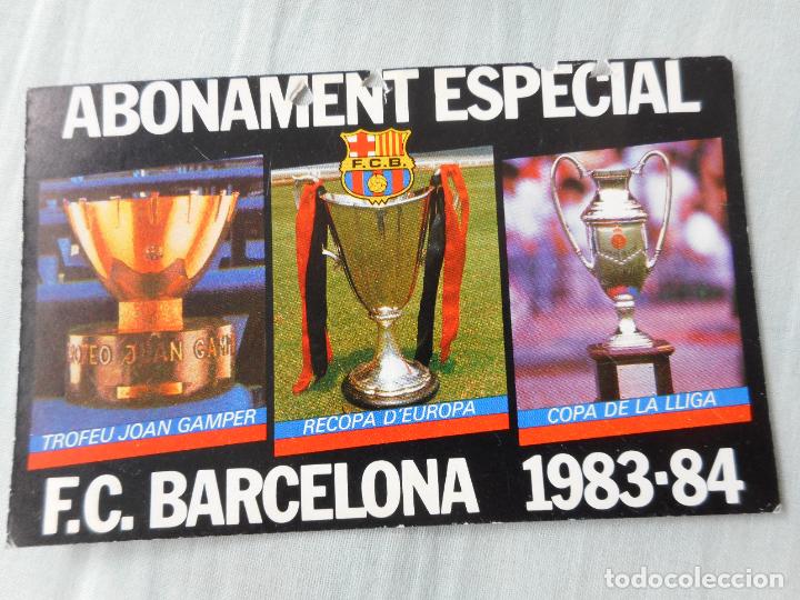 Sports collectibles: ANTIGUA TARJETA ABONO ESPECIAL FUTBOL CLUB BARCELONA 1983-1984