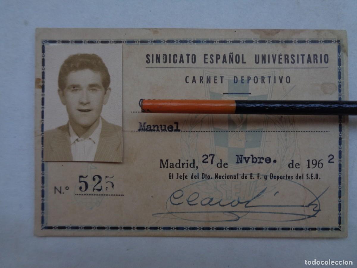 Sammelleidenschaft Sport: FALANGE - SINDICATO ESPA&Ntilde;OL UNIVERSITARIO , SEU: CARNET DEPORTIVO . MADRID , 1962