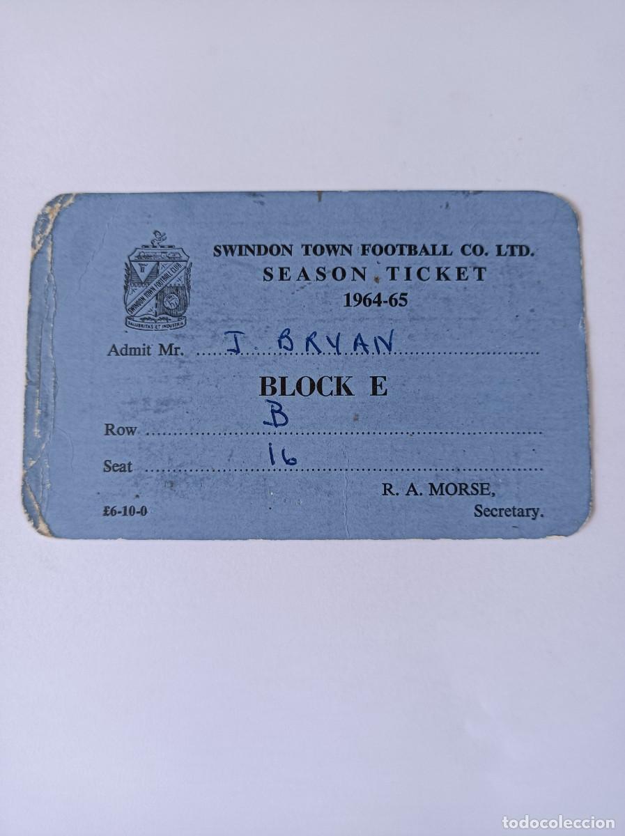 Sports collectibles: Carnet f&uacute;tbol Swindon F.C. 1964-65