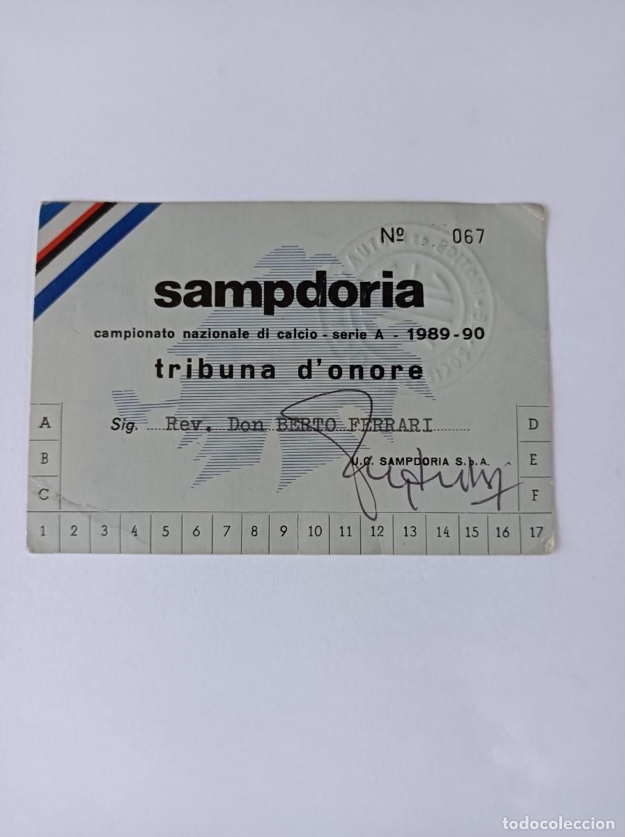 Sports collectibles: Carnet f&uacute;tbol Sampdoria, 1989-90