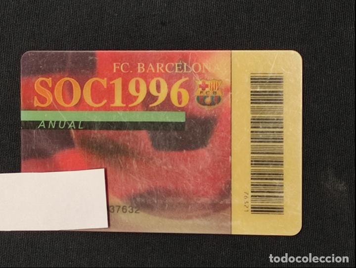 Sports collectibles: CARNET SOCIO - F.C. BARCELONA - A&Ntilde;O 1996