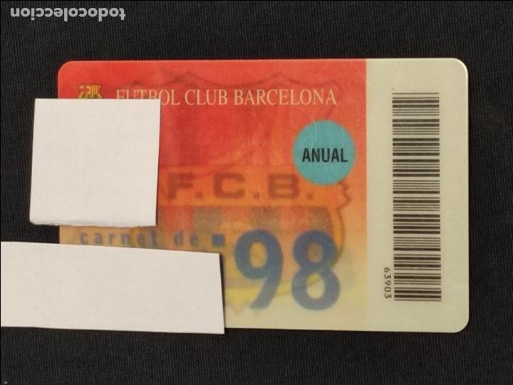 Sports collectibles: CARNET SOCIO - F.C. BARCELONA - A&Ntilde;O 1998