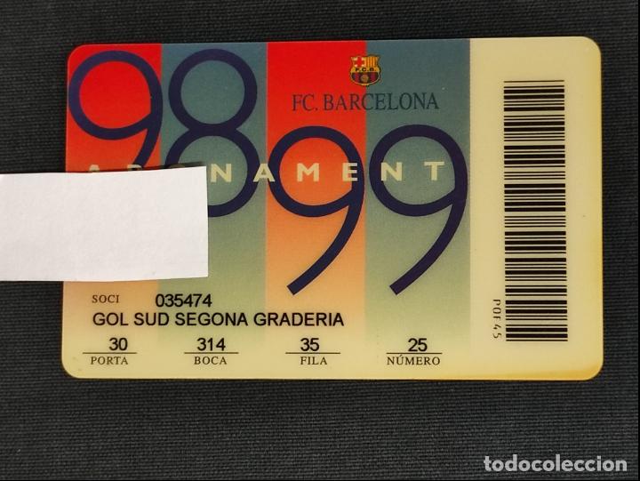 Sammelleidenschaft Sport: CARNET DE ABONO / ABONAMENT - F.C. BARCELONA - A&Ntilde;O 1998 1999