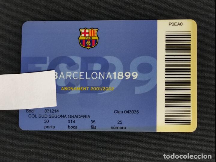 Sammelleidenschaft Sport: CARNET DE ABONO / ABONAMENT - F.C. BARCELONA - A&Ntilde;O 2001 2002