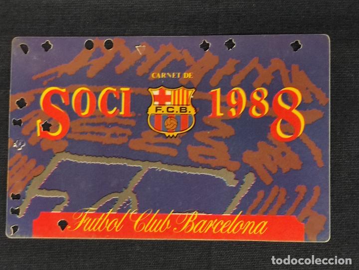 Sports collectibles: CARNET DE SOCIO - F.C. BARCELONA - 1988 -