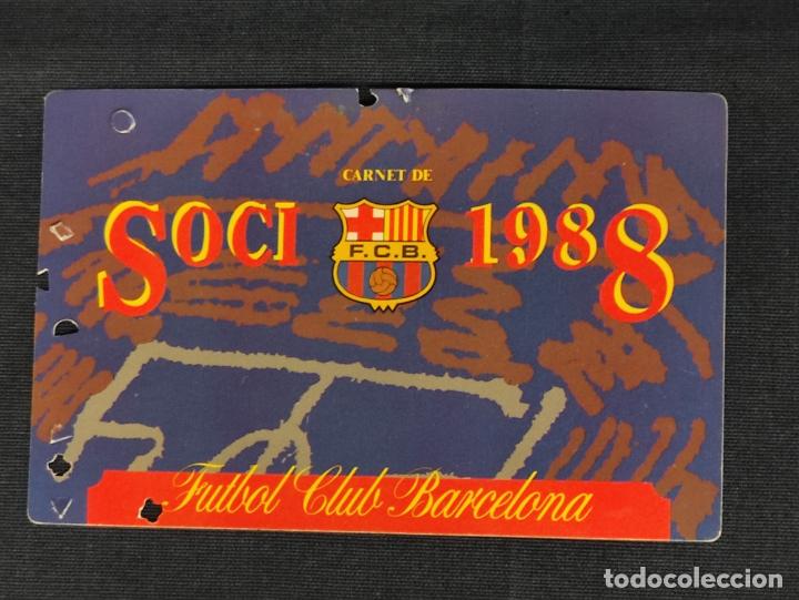 Sports collectibles: CARNET DE SOCIO - F.C. BARCELONA - 1988 -