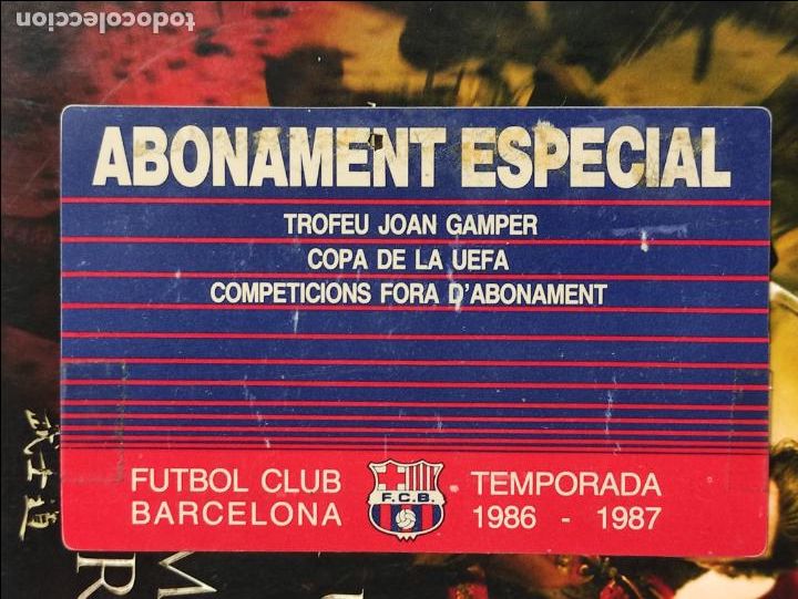 Sports collectibles: CARNET DE ABONO / ABONAMENT - F.C. BARCELONA - TEMPORADA 1986 1987 - ESPECIAL