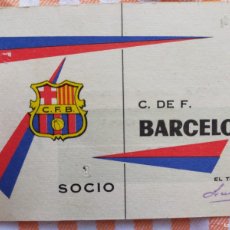 Coleccionismo deportivo: (LLL) FC BARCELONA CARNET SOCIO BARÇA AÑO 1962