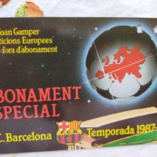 Coleccionismo deportivo: (LLL) ABONO ASIENTO FC BARCELONA AÑO 1987-88 INCLUYENDO JOAN GAMPER Y PARTIDOS EUROPEOS