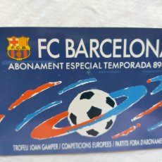 Coleccionismo deportivo: (LLL) ABONO ASIENTO FC BARCELONA AÑO 1989-90 INCLUYENDO JOAN GAMPER Y PARTIDOS EUROPEOS